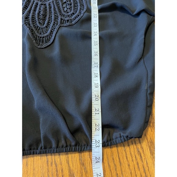 YA Los Angeles Small SILK Blend Black Elastic Waist embroidered Lace Boxy - Picture 11 of 11